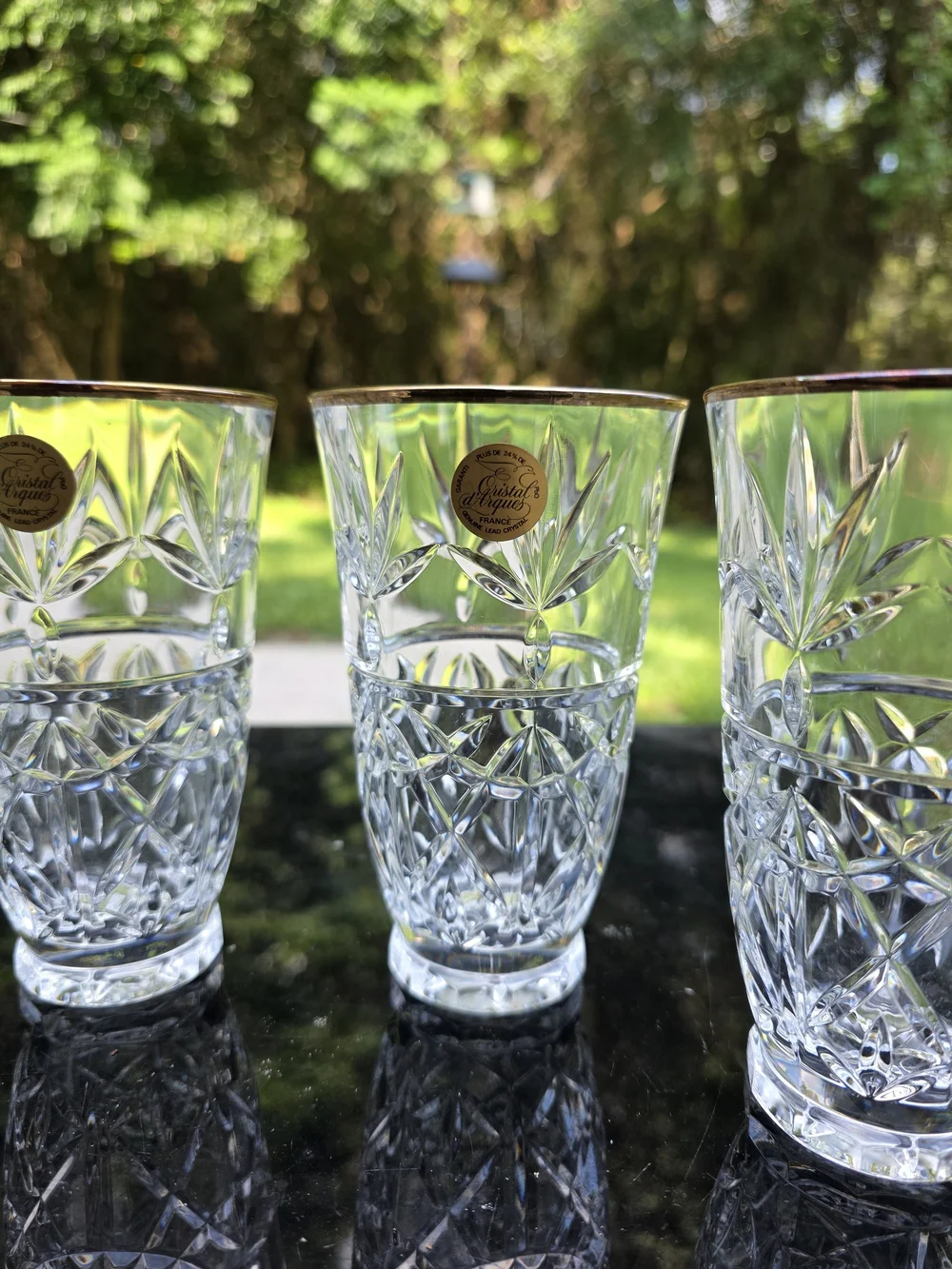 Cristal d’Arques Durand Joanna Gold Rim Crystal Highball Tumbler Glas– Set of 4